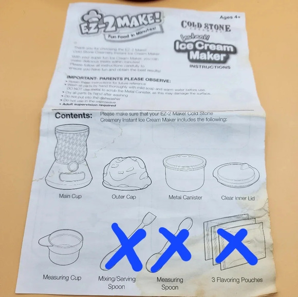 Cold Stone Creamery Ice Cream Maker EZ 2 Make Kids Instant Under 5 Minutes - Picture 2 of 4